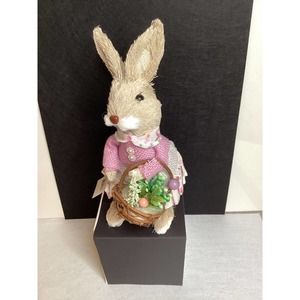 Straw Rabbit with Basket